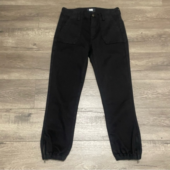 PAIGE Women's Mayslie Jogger Black Zip Ankle Pants Y2K Trendy Sz 28 - Picture 2 of 11